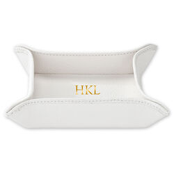 White Full Grain Leather Catchall